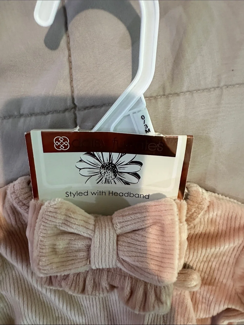Carhartt Pink Quilted Baby Overalls, Bear Paw Light Pink Knit Hat & Sleeper 3 MO